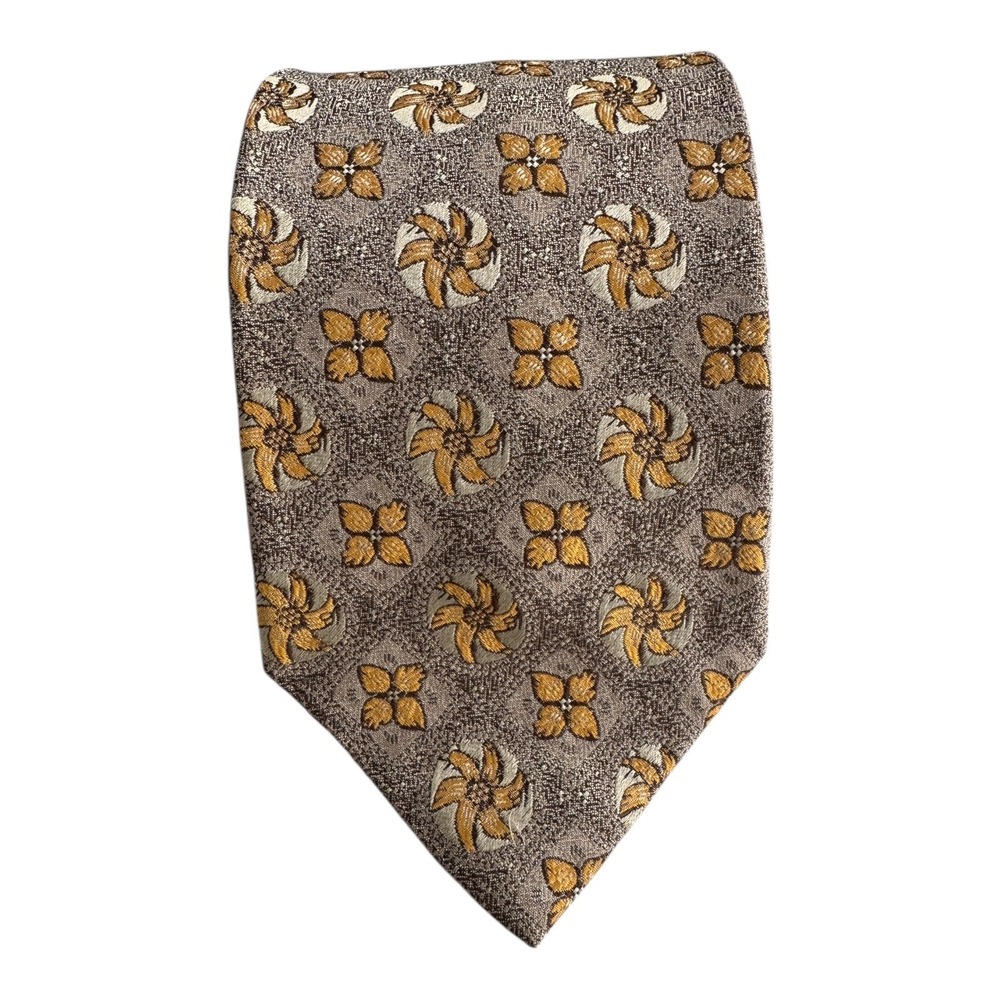 Metropolitan Lord & Taylor Tie Mens Silk Floral Geometric Classic Made in USA